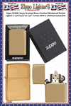 Zippo Windproof Lighter Z204B Zippo Classic Brushed Brass Finished Windproof Pocket Lighter 2-1/4"x1/2"x1-1/2" Comes With a Lifetime Guarantee 