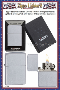 Zippo Windproof Lighter Z205 Zippo Classic Satin Chrome Finished Windproof Pocket Lighter 2-1/4"x1/2"x1-1/2" Comes With a Lifetime Guarantee Zippo Windproof Lighter Z205 Zippo Classic Satin Chrome Finished Windproof Pocket Lighter 2-1/4"x1/2"x1-1/2" Comes With a Lifetime Guarantee
