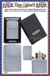 Zippo Windproof Lighter Z207 Zippo Classic Street Chrome Finished Windproof Pocket Lighter 2-1/4"x1/2"x1-1/2" Comes With a Lifetime Guarantee  