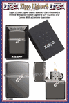 Zippo Windproof Lighter Z21088 Zippo Zipper Classic Black Ice Dark Chrome Zip Printed Windproof Pocket Lighter 2-1/4"x1/2"x1-1/2" Comes With a Lifetime Guarantee   