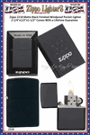 Zippo Windproof Lighter Z218 Zippo Matte Black Finished Windproof Pocket Lighter 2-1/4"x1/2"x1-1/2" Comes With a Lifetime Guarantee