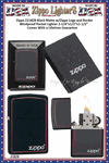 Zippo Windproof Lighter Z218ZB Zippo Black Matte w/Zippo Logo and Border Windproof Pocket Lighter 2-1/4"x1/2"x1-1/2" Comes With a Lifetime Guarantee 