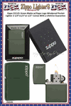 Zippo Windproof Lighter Z221ZL Zippo Green Matte w/Zippo Logo Windproof Pocket Lighter 2-1/4"x1/2"x1-1/2" Comes With a Lifetime Guarantee   