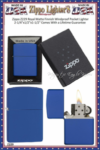 Zippo Windproof Lighter Z229 Zippo Royal Matte Finish Windproof Pocket Lighter 2-1/4"x1/2"x1-1/2" Comes With a Lifetime Guarantee Zippo Windproof Lighter Z229 Zippo Royal Matte Finish Windproof Pocket Lighter 2-1/4"x1/2"x1-1/2" Comes With a Lifetime Guarantee