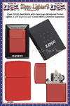 Zippo Windproof Lighter Z233ZL Zippo Red Matte with Zippo Logo Windproof Pocket Lighter 2-1/4"x1/2"x1-1/2" Comes With a Lifetime Guarantee