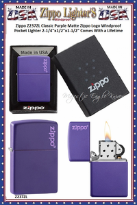 Zippo Windproof Lighter Z237ZL Zippo Zippo Classic Purple Matte Zippo Logo Windproof Pocket Lighter 2-1/4"x1/2"x1-1/2" Comes With a Lifetime Guarantee Zippo Windproof Lighter Z237ZL Zippo Zippo Classic Purple Matte Zippo Logo Windproof Pocket Lighter 2-1/4"x1/2"x1-1/2" Comes With a Lifetime Guarantee