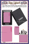 Zippo Windproof Lighter Z238ZL Zippo Classic Pink Matte Zippo Logo Windproof Pocket Lighter 2-1/4"x1/2"x1-1/2" Comes With a Lifetime Guarantee     