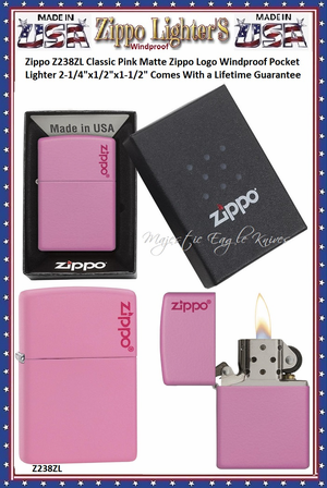 Zippo Windproof Lighter Z238ZL Zippo Classic Pink Matte Zippo Logo Windproof Pocket Lighter 2-1/4"x1/2"x1-1/2" Comes With a Lifetime Guarantee Zippo Windproof Lighter Z238ZL Zippo Classic Pink Matte Zippo Logo Windproof Pocket Lighter 2-1/4"x1/2"x1-1/2" Comes With a Lifetime Guarantee