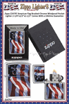 Zippo Windproof Lighter Z24797 Zippo Classic, Made in the USA Flag, Design Brushed Chrome Windproof Pocket Lighter 2-1/4"x1/2"x1-1/2" Comes With a Lifetime Guarantee   