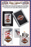 Zippo Windproof Lighter Z28082 Zippo Classic Stars and Stripes Eagle Over Orange/Black Harley Davidson Bar and Shield Logo Windproof Pocket Lighter 2-1/4"x1/2"x1-1/2" Comes With a Lifetime Guarantee 