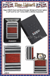 Zippo Windproof Lighter Z28676 Zippo Steel and Wood Design Windproof Pocket Lighter 2-1/4"x1/2"x1-1/2" Comes With a Lifetime Guarantee     