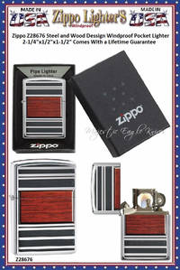 Zippo Windproof Lighter Z28676 Zippo Steel and Wood Design Windproof Pocket Lighter 2-1/4"x1/2"x1-1/2" Comes With a Lifetime Guarantee Zippo Windproof Lighter Z28676 Zippo Steel and Wood Design Windproof Pocket Lighter 2-1/4"x1/2"x1-1/2" Comes With a Lifetime Guarantee