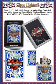 Zippo Windproof Lighter Z29159 Zippo High Polish Chrome Harley Davidson Classic H/D Logo with a Unique and Colorful Twist Windproof Pocket Lighter 2-1/4"x1/2"x1-1/2" Comes With a Lifetime Guarantee Zippo Windproof Lighter Z29159 Zippo High Polish Chrome Harley Davidson Classic H/D Logo with a Unique and Colorful Twist Windproof Pocket Lighter 2-1/4"x1/2"x1-1/2" Comes With a Lifetime Guarantee