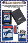 Zippo Windproof Lighter Z29166 Zippo Democratic Donkey Royal Blue Matte Finish Windproof Pocket Lighter 2-1/4"x1/2"x1-1/2" Comes With a Lifetime Guarantee