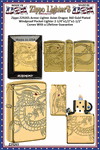 Zippo Windproof Lighter Z29265 ZIPPO ASIAN Dragon 360* Armor Gold Plated Multicut Windproof Pocket Lighter 2-1/4"x1/2"x1-1/2" Comes With a Lifetime Guarantee  