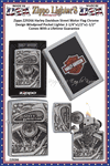Zippo Windproof Lighter Z29266 Zippo Harley Davidson Street Motor Flag Chrome Design Windproof Pocket Lighter 2-1/4"x1/2"x1-1/2" Comes With a Lifetime Guarantee 