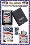 Zippo Windproof Lighter Z29395 Zippo American Stamp on Flag High Polish Chrome Finish Windproof Pocket Lighter 2-1/4"x1/2"x1-1/2" Comes With a Lifetime Guarantee  
