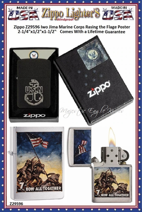 Zippo Windproof Lighter Z29596 Zippo Iwo Jima Marine Corps Rasing the Flage Poster Windproof Pocket Lighter 2-1/4"x1/2"x1-1/2" Comes With a Lifetime Guarantee Zippo Windproof Lighter Z29596 Zippo Iwo Jima Marine Corps Rasing the Flage Poster Windproof Pocket Lighter 2-1/4"x1/2"x1-1/2" Comes With a Lifetime Guarantee