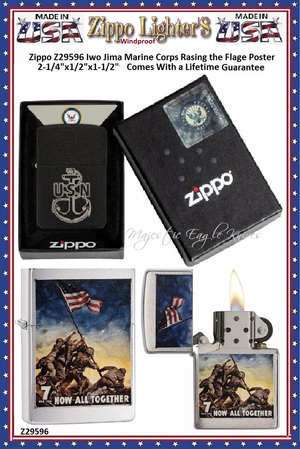 Zippo Windproof Lighter Z29596 Zippo Iwo Jima Marine Corps Rasing the Flage Poster Windproof Pocket Lighter 2-1/4"x1/2"x1-1/2" Comes With a Lifetime Guarantee Zippo Windproof Lighter Z29596 Zippo Iwo Jima Marine Corps Rasing the Flage Poster Windproof Pocket Lighter 2-1/4"x1/2"x1-1/2" Comes With a Lifetime Guarantee