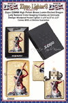 Zippo Windproof Lighter Z29668 Zippo High Polish Brass Lustre Etched Dragon Lady Samerai Color Imaging Creates an Intricate Design Windproof Pocket Lighter 2-1/4"x1/2"x1-1/2" Comes With a Lifetime Guarantee      