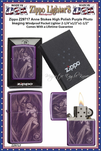 Zippo Windproof Lighter Z29717 Zippo Anne Stokes High Polish Purple Photo Imaging Windproof Pocket Lighter 2-1/4"x1/2"x1-1/2" Comes With a Lifetime Guarantee Zippo Windproof Lighter Z29717 Zippo Anne Stokes High Polish Purple Photo Imaging Windproof Pocket Lighter 2-1/4"x1/2"x1-1/2" Comes With a Lifetime Guarantee
