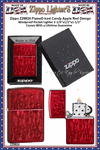 Zippo Windproof Lighter Z29824 Zippo Flamed Iced Candy Apple Red Design Windproof Pocket Lighter 2-1/4"x1/2"x1-1/2" Comes With a Lifetime Guarantee