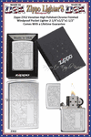 Zippo Windproof Lighter  Z352 Zippo Venetian High Polished Chrome Finished Windproof Pocket Lighter 2-1/4"x1/2"x1-1/2" Comes With a Lifetime Guarantee     