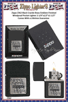 Zippo Windproof Lighter Z362 Zippo Black Crackle Brass Emblem Finished Windproof Pocket Lighter 2-1/4"x1/2"x1-1/2" Comes With a Lifetime Guarantee