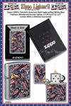 Zippo Windproof Lighter Z49251 Zippo Patriotic American Bald Eagle w/ Red White Blue Feathers Windproof Pocket Lighter 2-1/4"x1/2"x1-1/2" Comes With a Lifetime Guarantee 