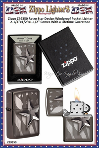 Zippo Windproof Lighter Z49350 Zippo Retro Star Design Windproof Pocket Lighter 2-1/4"x1/2"x1-1/2" Comes With a Lifetime Guarantee Zippo Windproof Lighter Z49350 Zippo Retro Star Design Windproof Pocket Lighter 2-1/4"x1/2"x1-1/2" Comes With a Lifetime Guarantee