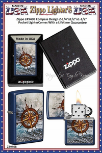 Zippo Windproof Lighter Z49408 Zippo Compass Design Windproof Pocket Lighter 2-1/4"x1/2"x1-1/2" Comes With a Lifetime Guarantee Zippo Windproof Lighter Z49408 Zippo Compass Design Windproof Pocket Lighter 2-1/4"x1/2"x1-1/2" Comes With a Lifetime Guarantee