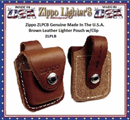 Zippo Windproof Lighter ZLPCB ZIPPO Genuine Made In The U.S.A. Brown Leather Lighter Pouch w/Belt Loop Zippo Windproof Lighter ZLPCB ZIPPO Genuine Made In The U.S.A. Brown Leather Lighter Pouch w/Belt Loop