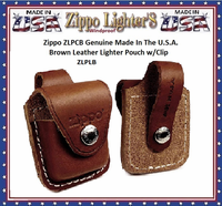 Zippo Windproof Lighter ZLPCB ZIPPO Genuine Made In The U.S.A. Brown Leather Lighter Pouch w/Belt Loop Zippo Windproof Lighter ZLPCB ZIPPO Genuine Made In The U.S.A. Brown Leather Lighter Pouch w/Belt Loop