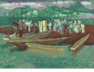 Boat Landing, Market Day in Patzcuaro<br><small>Millard Sheets