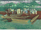 Boat Landing, Market Day in Patzcuaro<br><small>Millard Sheets