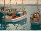 Boats at the Dock<br><small>Franz Bischoff
