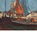 Boats in a Harbor<small><br>Edgar Payne