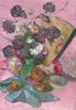 Floral and Fruit Still Life with Fan and Pink Background<br><small>Wladimir de Terlikowski