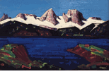 Snow Capped Peak By Lake<br><SMALL>(CB386)</SMALL></font>
