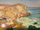 Coast with Boats and Figures<br><small>Franz Bischoff