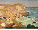 Coast with Boats and Figures<br><small>Franz Bischoff