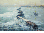 Ship Behind a Breakwater, San Pedro<br><small>Frank Coburn