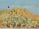 Crows and Horses, Mendocino<br><small>Millard Sheets
