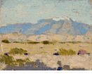 Desert Landscape with Snow Capped Mountain <small><br> (ERS74) </small>