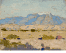 Desert Landscape with Snow Capped Mountain <small><br> (ERS74) </small>