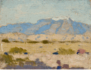 Desert Landscape with Snow Capped Mountain <small><br> (ERS74) </small>