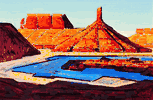 Desert Mesa with Lake <br><SMALL>(CB080)</SMALL></font>