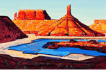 Desert Mesa with Lake <br><SMALL>(CB080)</SMALL></font>