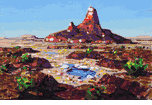 Desert Scene Late Afternoon <br><SMALL>(CB485A)</SMALL></font>