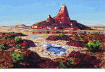 Desert Scene Late Afternoon <br><SMALL>(CB485A)</SMALL></font>